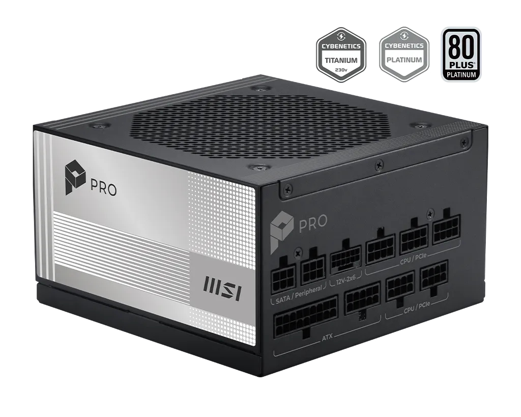 Fuente de poder MSI PRO A1000PL PCIE5 1000 W 20+4 pin ATX ATX Negro PRO-A1000PL-PCIE5