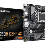 Placa madre Gigabyte B650M - Placa madre GIGABYTE B650M D3HP AX AMD Ryzen serie 9000, VRM de 5+2+2 fases, hasta 8000 MHz DDR5 (OC), 2xPCIe 4.0 M.2, WIFI B650M-D3HP-AX
