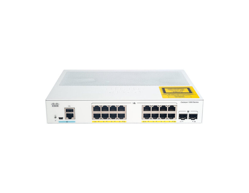 Switch Cisco Catalyst 1000 C1000-16P-2G-L 16 puertos Gigabit PoE+, 2 SFP 1G, 120 W