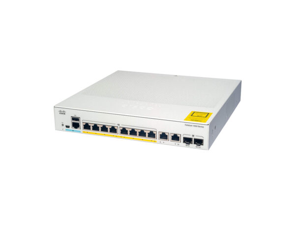Switch Cisco Catalyst 1000 C1000-8FP-E-2G-L 8 puertos Gigabit Full PoE+, 2 uplinks 1G combo, 120 W 1 Switch Cisco Catalyst 1000 C1000-8FP-E-2G-L 8 puertos Gigabit Full PoE+, 2 uplinks 1G combo, 120 W vista 2