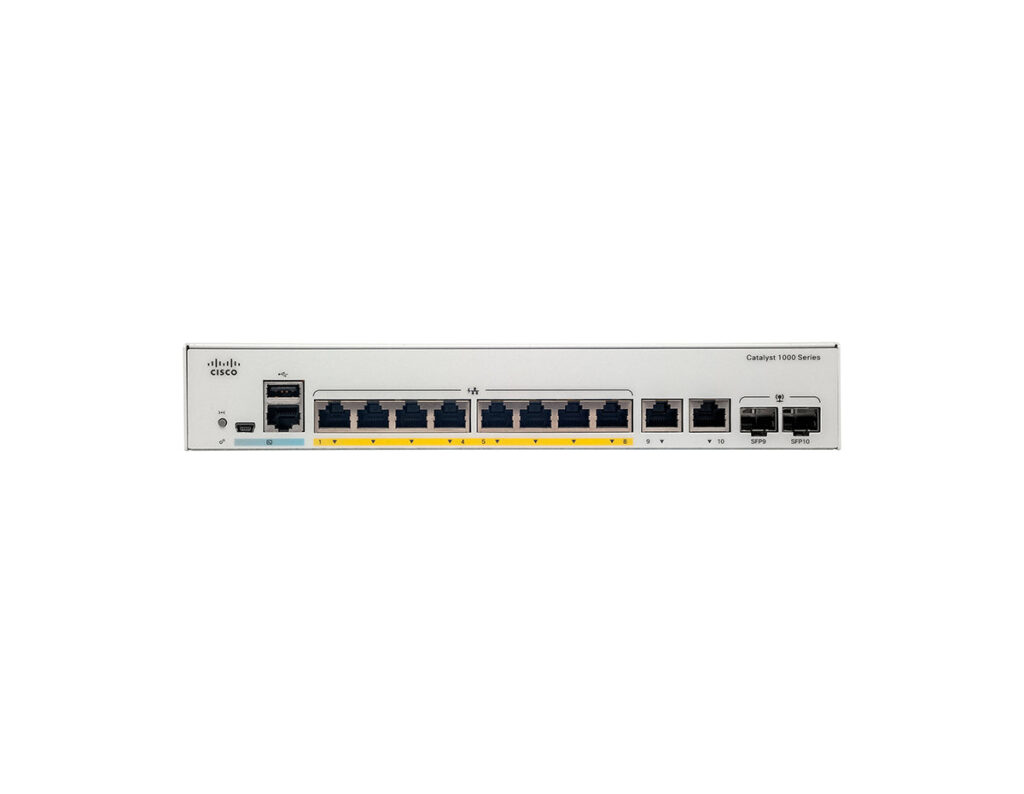 Switch Cisco Catalyst 1000 C1000-8P-2G-L 8 puertos Gigabit PoE+, 2 uplinks 1G combo, 67 W