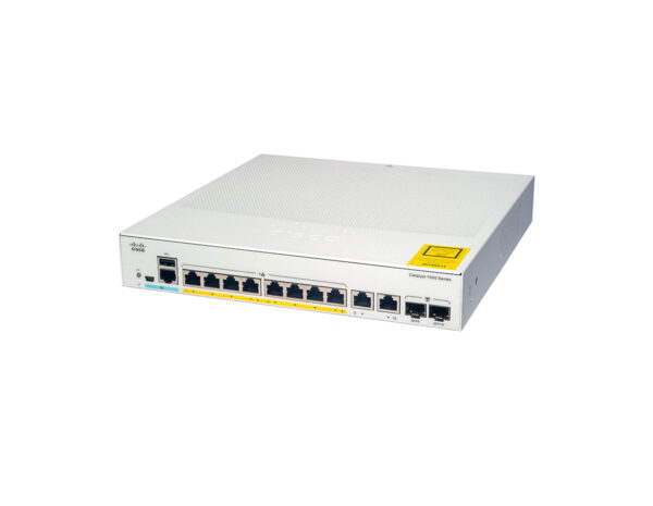 Switch Cisco Catalyst 1000 C1000-8P-E-2G-L 8 puertos Gigabit PoE+, 2 uplinks 1G combo, 67 W 1 Switch Cisco Catalyst 1000 C1000-8P-E-2G-L 8 puertos Gigabit PoE+, 2 uplinks 1G combo, 67 W vista 2