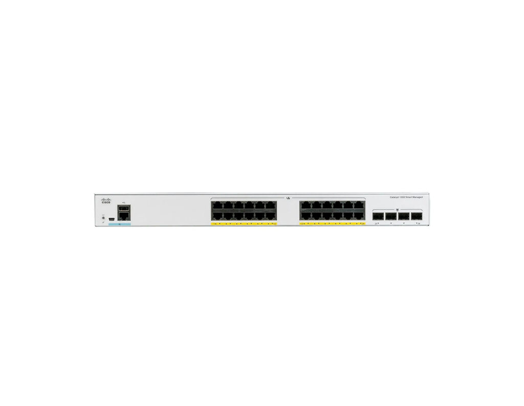 Switch Cisco Catalyst 1000 C1000FE-24P-4G-L 24 puertos Fast Ethernet PoE+, 4 uplinks 1G, 195 W