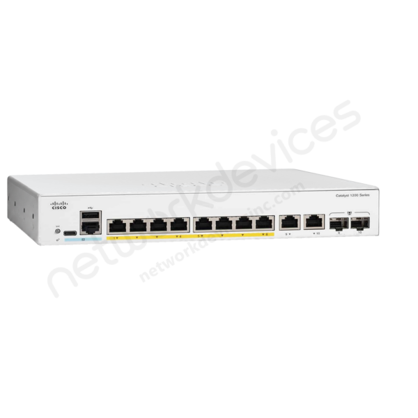 Switch Cisco Catalyst 1200 C1200-8FP-2G 8 puertos Gigabit Full PoE+, 2 uplinks 1G combo, 120 W Switch Cisco Catalyst 1200 C1200-8FP-2G 8 puertos Gigabit Full PoE+, 2 uplinks 1G combo, 120 W