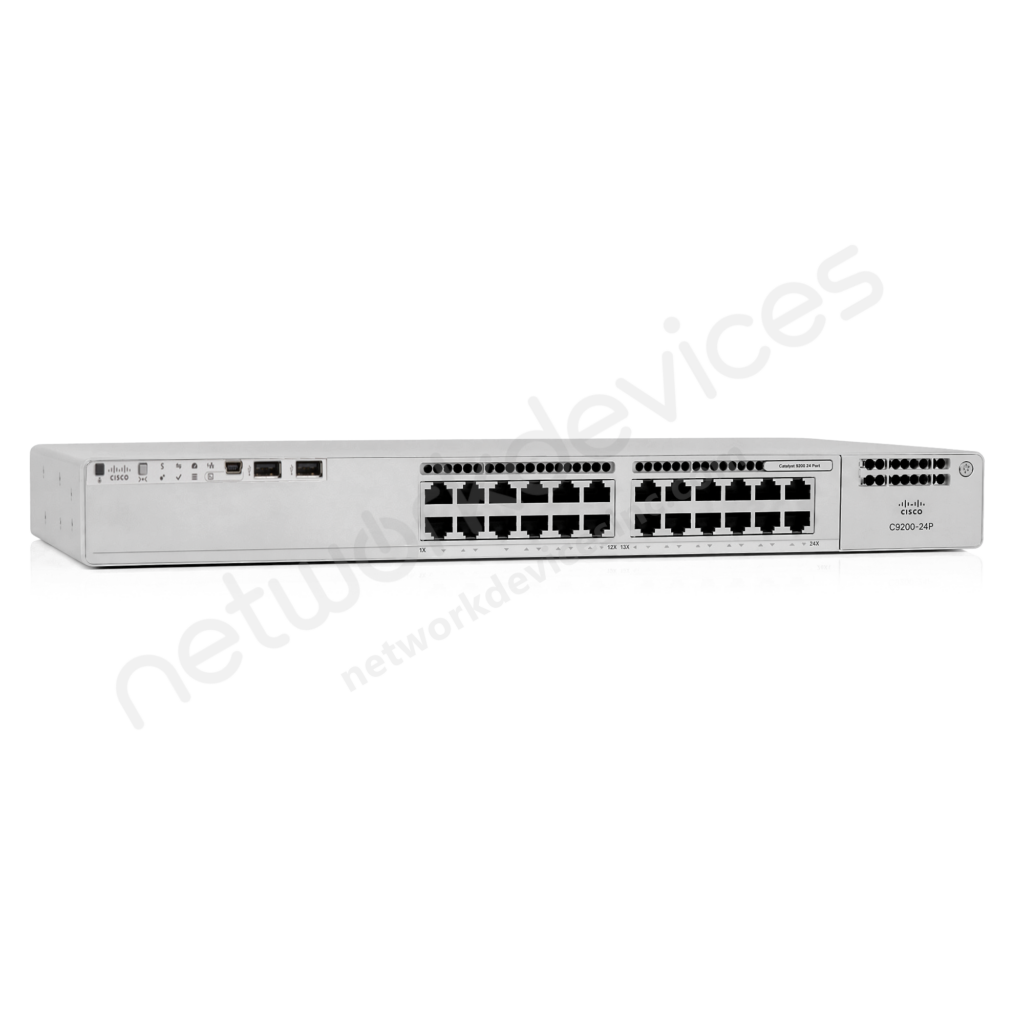 Switch Cisco Catalyst 9200 C9200-24P-E 24 puertos Gigabit PoE+, uplinks modulares