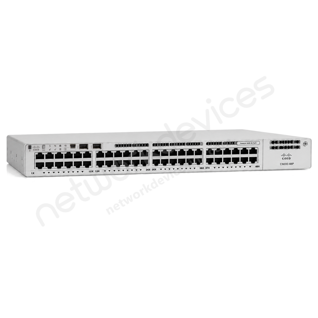 Switch Cisco Catalyst 9200 C9200-48P-E 48 puertos Gigabit PoE+, uplinks modulares
