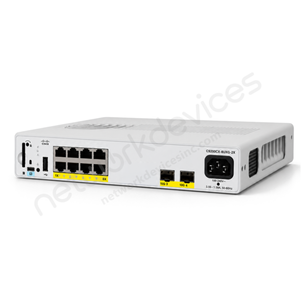 Switch Cisco Catalyst 9200CX C9200CX-8UXG-2X-E 8 puertos UPoE (4 Multigigabit y 4 Gigabit), uplinks 2 x 10G SFP+ 1 Switch Cisco Catalyst 9200CX C9200CX-8UXG-2X-E 8 puertos UPoE (4 Multigigabit y 4 Gigabit), uplinks 2 x 10G SFP+ vista 2