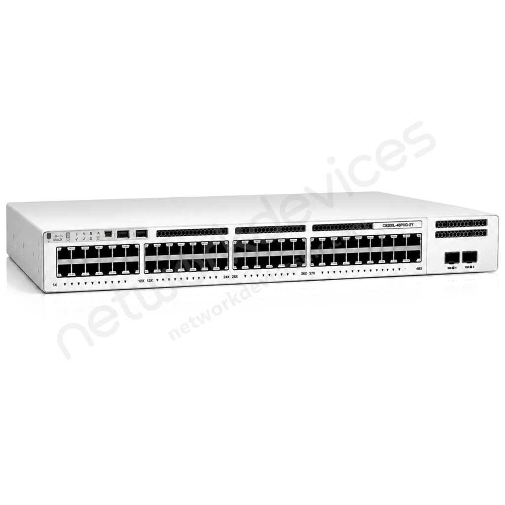 Switch Cisco Catalyst 9200L C9200L-48PXG-2Y-E 48 puertos PoE+ (8 Multigigabit y 40 Gigabit), uplinks 2 x 25G SFP28