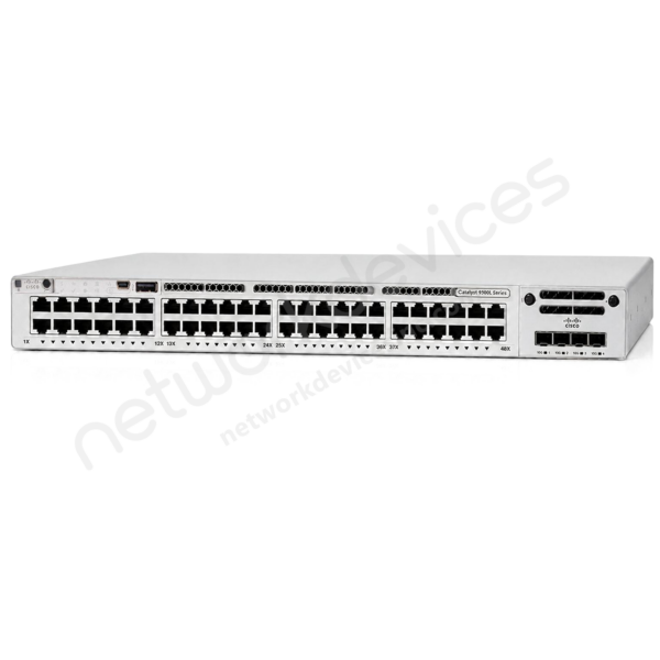 Switch Cisco Catalyst 9300L C9300L-48P-4X-E 48 puertos Gigabit PoE+, uplinks 4 x 10G SFP+ vista 2