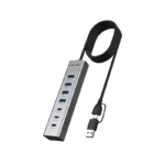 Hub Usb-A Cabletime CB58G - Hub USB-A y USB-C 7 en 1: 4 USB-A 3.0 + 3 USB-C 3.0 (5 Gbps) con alimentación USB-C CABLETIME CB58G