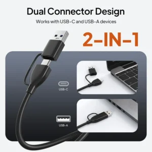 Hub USB-A y USB-C 7 en 1: 4 USB-A 3.0 + 3 USB-C 3.0 (5 Gbps) con alimentación USB-C CABLETIME CB58G 6 Hub USB-A y USB-C 7 en 1: 4 USB-A 3.0 + 3 USB-C 3.0 (5 Gbps) con alimentación USB-C CABLETIME CB58G – vista 3