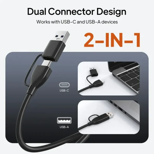 Hub USB-A y USB-C 7 en 1: 4 USB-A 3.0 + 3 USB-C 3.0 (5 Gbps) con alimentación USB-C CABLETIME CB58G 2 Hub USB-A y USB-C 7 en 1: 4 USB-A 3.0 + 3 USB-C 3.0 (5 Gbps) con alimentación USB-C CABLETIME CB58G – vista 3
