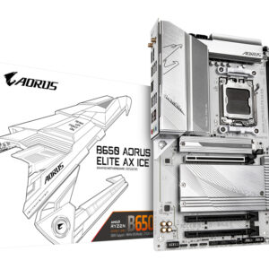 Placa madre GIGABYTE B650 AORUS ELITE AX ICE Compatible con procesadores AMD Ryzen 9000, VRM digital de 12+2+2 fases, hasta B650-A-ELITE-AX-ICE