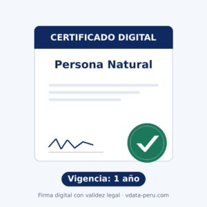 Certificado Digital Persona Natural – 1 año 1 Certificado Digital Persona Natural – 1 año