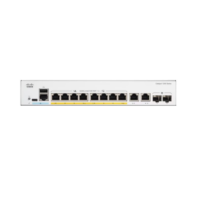 Switch Cisco Catalyst 1200 C1200-8T-D 8 puertos Gigabit de datos, escritorio