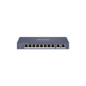 Hikvision DS-3E1310HP-EI Smart switch administrable 8 PoE Fast Ethernet + 2 uplink RJ45 Gigabit, puertos 1 y 2 Hi-PoE