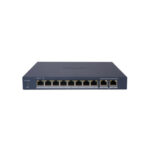 Hikvision DS-3E1310P-EI/M Switch administrable 8 PoE Fast Ethernet + 2 uplink RJ45 Gigabit, bajo consumo