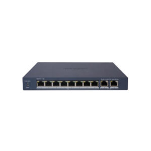 Hikvision DS-3E1310P-EI/M Switch administrable 8 PoE Fast Ethernet + 2 uplink RJ45 Gigabit, bajo consumo