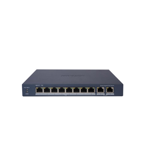 Hikvision DS-3E1510P-EI Switch administrable 8 PoE Gigabit + 2 uplink RJ45 Gigabit, 110W