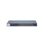 Switch administrable Hikvision DS-3E1526P-EI/M - Hikvision DS-3E1526P-EI/M Switch administrable 24 PoE Gigabit + 1 uplink RJ45 (1G) + 1 uplink SFP (1G), 230W bajo consum