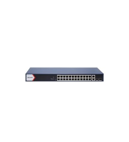 Hikvision DS-3E1528P-EI Switch administrable 24 PoE Gigabit + 2 uplink RJ45 (1G) + 2 uplink SFP (1G), 230W