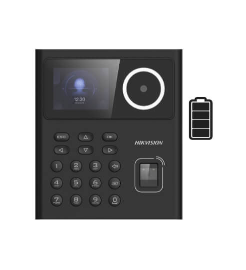 Hikvision DS-K1T320EFWX-B terminal de acceso y asistencia facial WiFi con batería, rostro, huella y tarjeta