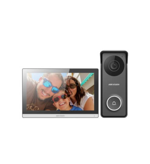 Hikvision DS-KIS313-P Kit videoportero híbrido (monitor + portero), 4 hilos, compatible con KIS213
