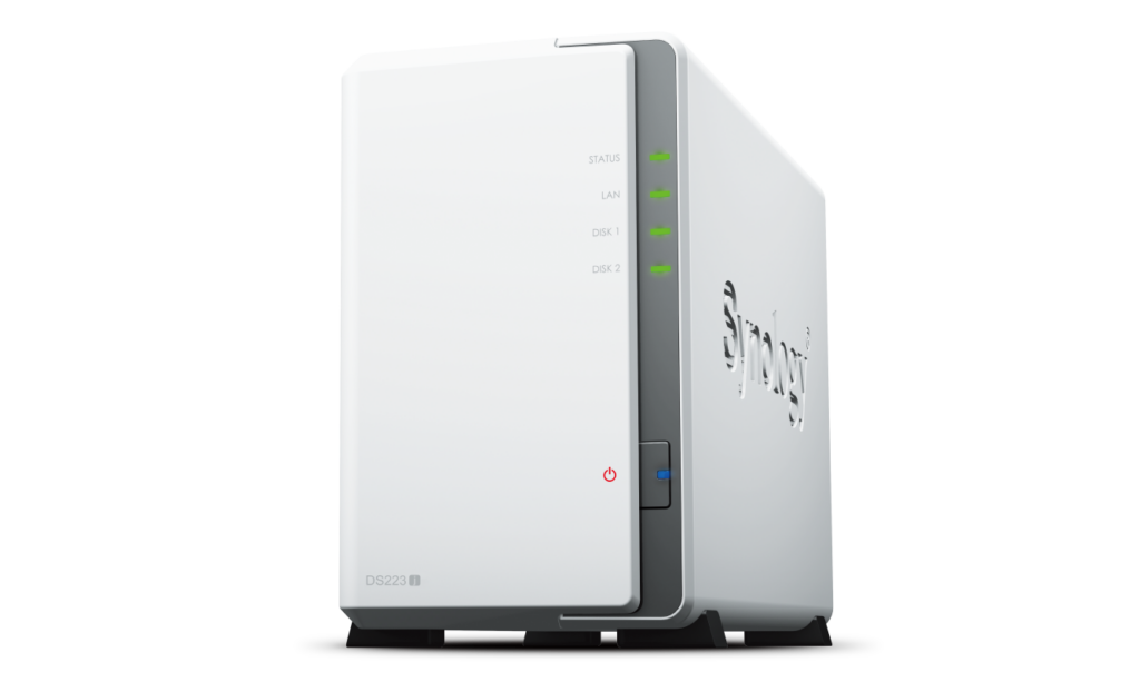 NAS Synology DiskStation DS223j de 2 bahías, Realtek RTD1619B, 1 GB DDR4, 1× 1GbE