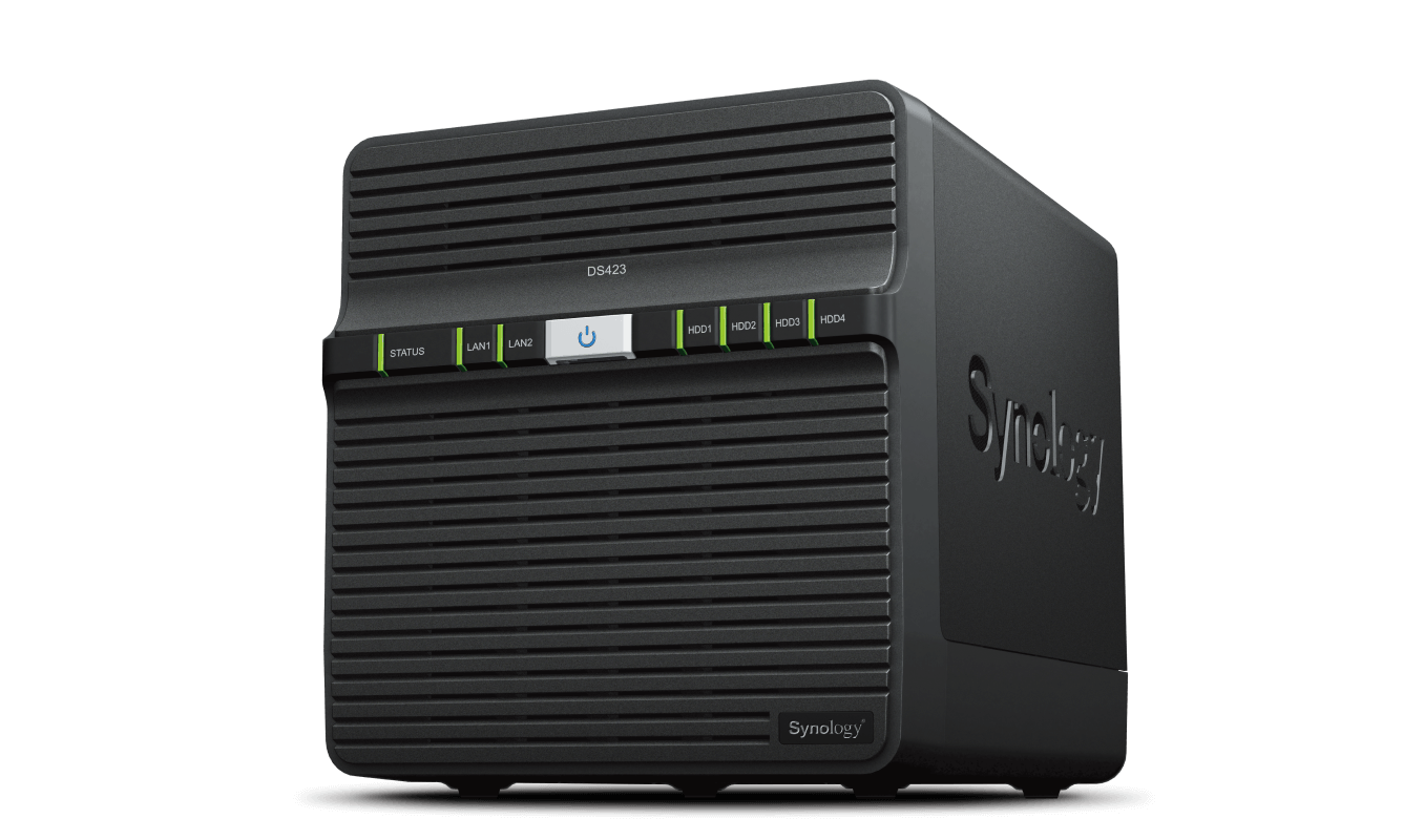 NAS Synology DiskStation DS423 de 4 bahías, Realtek RTD1619B, 2 GB DDR4, 2× 1GbE