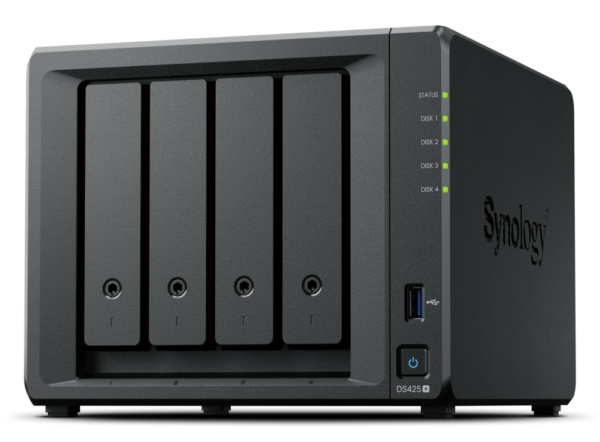 NAS Synology DiskStation DS425+ de 4 bahías, Intel Celeron J4125, 2 GB DDR4, 1× 1GbE + 1× 2.5GbE, M.2 NVMe NAS Synology DiskStation DS425+ - NAS Synology DiskStation DS425+ de 4 bahías, Intel Celeron J4125, 2 GB DDR4, 1× 1GbE + 1× 2.5GbE, M.2 NVMe