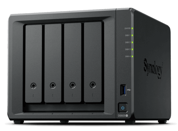 NAS Synology DiskStation DS925+ de 4 bahías, AMD Ryzen V1500B, 4 GB DDR4 ECC, 2× 2.5GbE, M.2 NVMe NAS Synology DiskStation DS925+ - NAS Synology DiskStation DS925+ de 4 bahías, AMD Ryzen V1500B, 4 GB DDR4 ECC, 2× 2.5GbE, M.2 NVMe