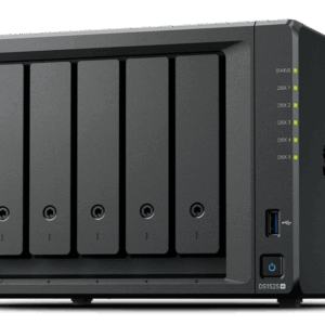 NAS Synology DiskStation DS1525+ de 5 bahías, AMD Ryzen V1500B, 8 GB DDR4 ECC, 2× 2.5GbE, M.2 NVMe