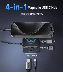 Hub USB-C magnético 4 en 1 UGREEN para iPhone con HDMI 4K@60Hz y PD 100W 35590