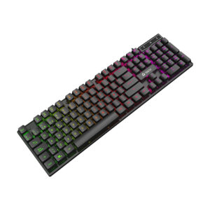 Teclado gamer TEROS TE-4072G, RGB, USB, negro vista 2