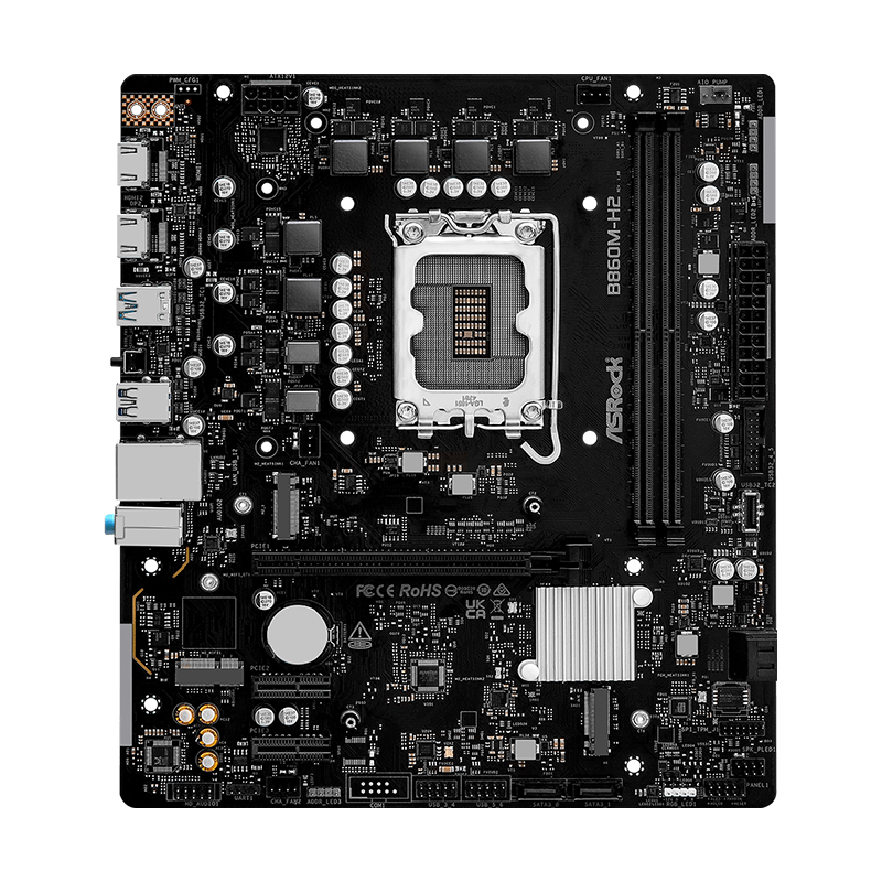Placa madre ASRock B860M-H2, chipset Intel B860, socket LGA1851, DDR5, Micro-ATX