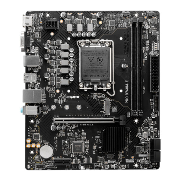 Placa madre MSI PRO B760M-E - Placa madre MSI PRO B760M-E, chipset Intel B760, socket LGA1700, DDR5, Micro-ATX