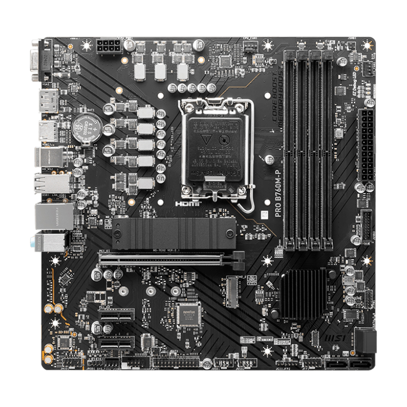 Placa madre MSI PRO B760M-P, chipset Intel B760, socket LGA1700, DDR5, Micro-ATX