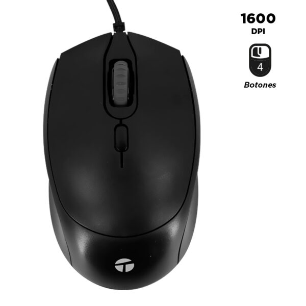 Mouse alámbrico TEROS TE-1222S, 1600 DPI, USB Mouse alámbrico Teros TE-1222S - Mouse alámbrico TEROS TE-1222S, 1600 DPI, USB
