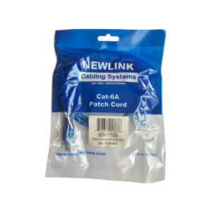 Patch cord Cat6A 3 pies azul Newlink, código NUEVO-17703BL