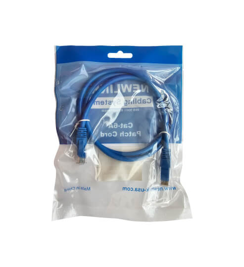 Patch cord Cat6A 3 pies azul Newlink, código NUEVO-17703BL vista 2