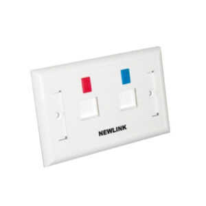 Wall plate 2 puertos Newlink, código NUEVO-4000002