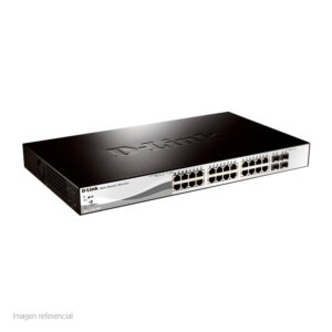 Switch D-Link DGS-1210-28P, Capa 2, PoE, 24 RJ-45 LAN GbE, 4 puertos SFP, Auto MDI/MDIX