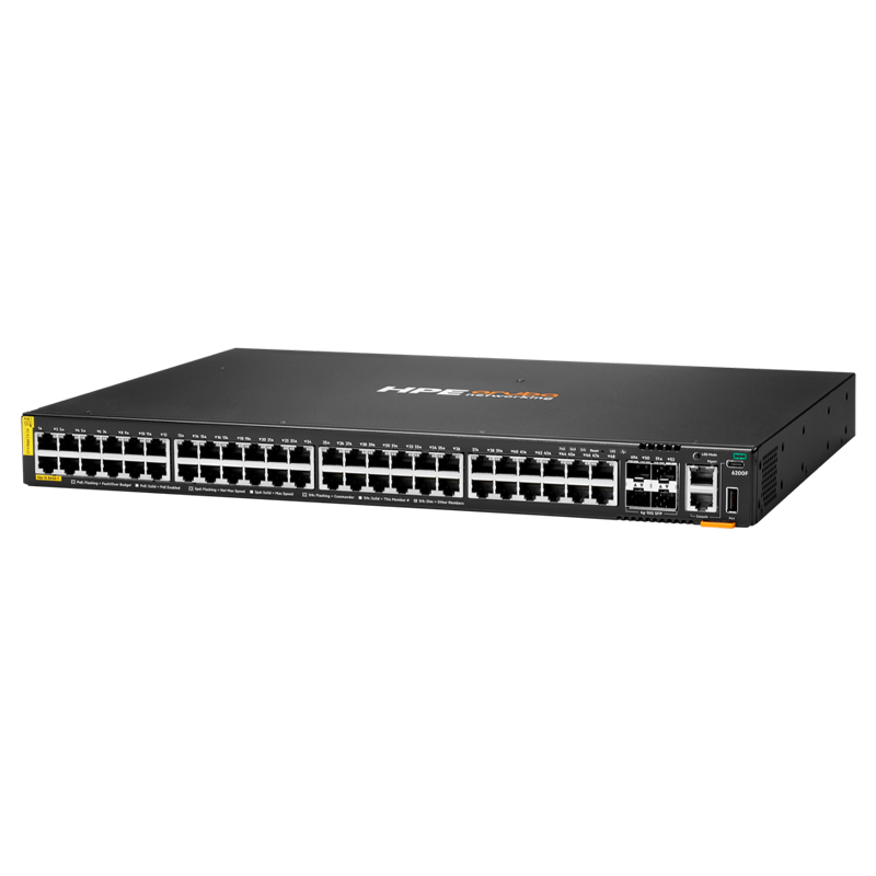 Switch HPE Aruba Networking CX 6200F 48G Class-4 PoE 4SFP+, Capacidad PoE: 740W JL728B