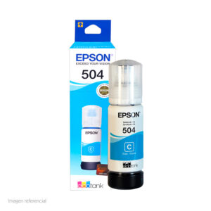 Botella de tinta EPSON T504220-AL, color Cyan, contenido 70ml