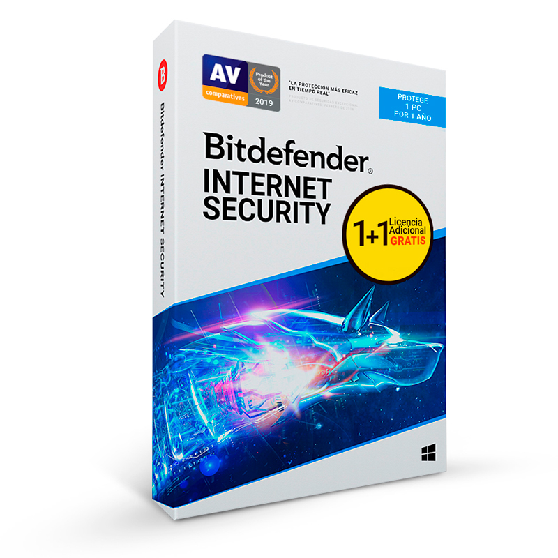 Software Bitdefender Internet Security, Licencia para 1PC+1 Adicional, 12 Meses B11020057