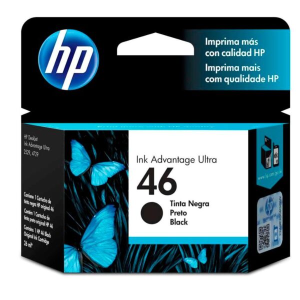 Cartucho de tinta HP 46 Negro original CZ637AL, 1.500 páginas Cartucho de tinta HP Negro CZ637AL - Cartucho de tinta HP 46 Negro original CZ637AL, 1.500 páginas