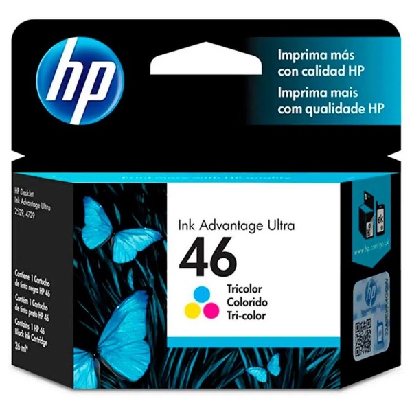 Cartucho de tinta HP Tricolor CZ638AL - Cartucho de tinta HP 46 Tricolor original CZ638AL, 750 páginas