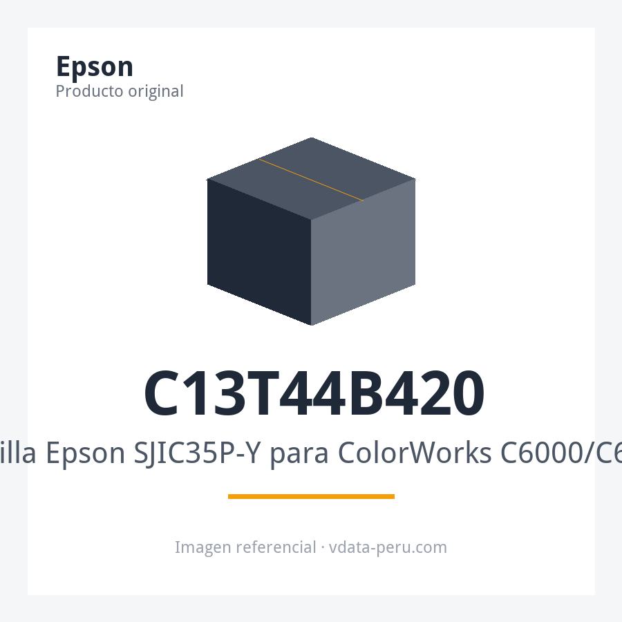 Cartucho de Tinta Amarilla Epson SJIC35P-Y para ColorWorks C6000/C6500 C13T44B420