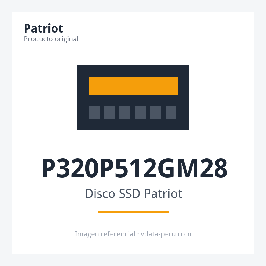 Disco SSD Patriot P320 512 GB M.2 2280 PCIe Gen3 x4 NVMe P320P512GM28