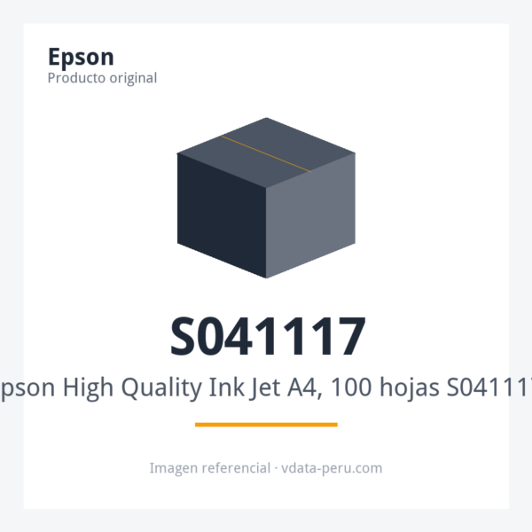 Papel Epson High Quality Ink Jet A4, 100 hojas S041117 Papel Epson High Quality Ink Jet A4, 100 hojas S041117